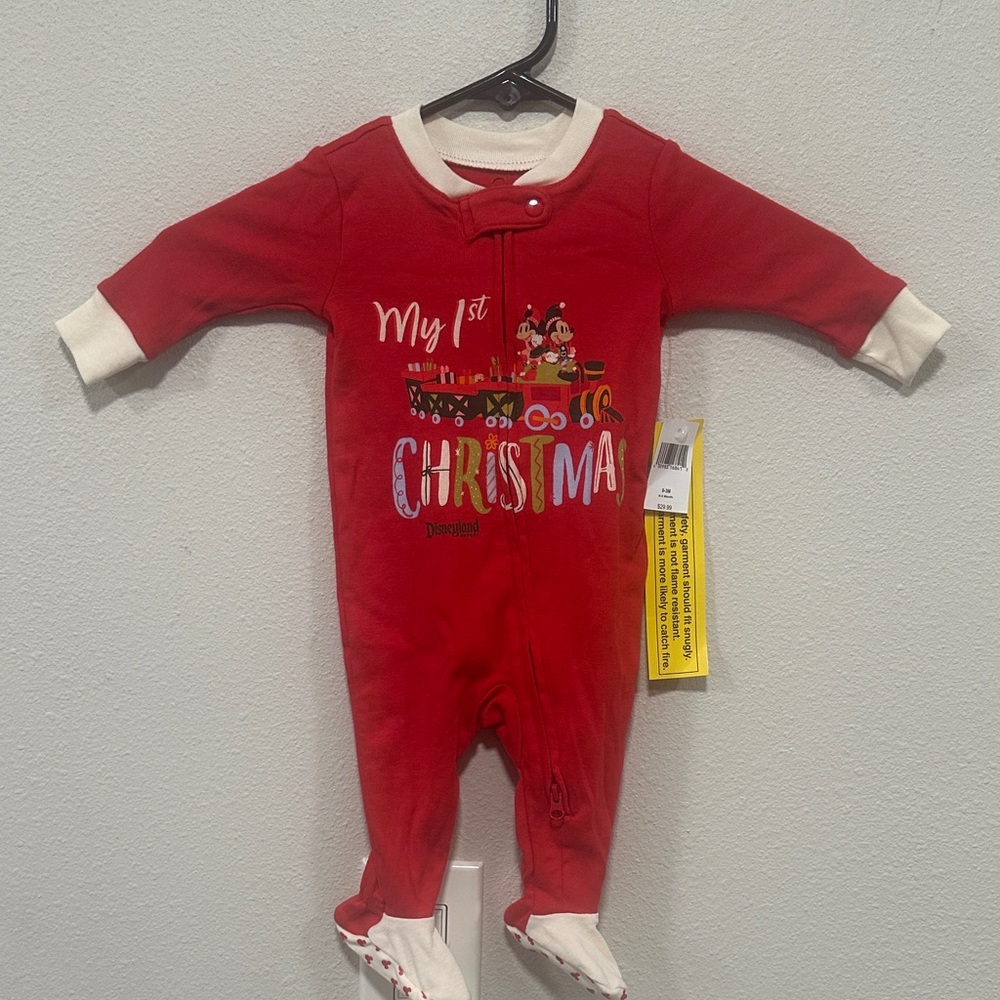 Disney Red and White Christmas Footie